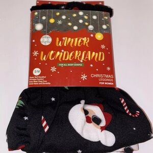 Women’s Christmas Santa holiday leggings black
